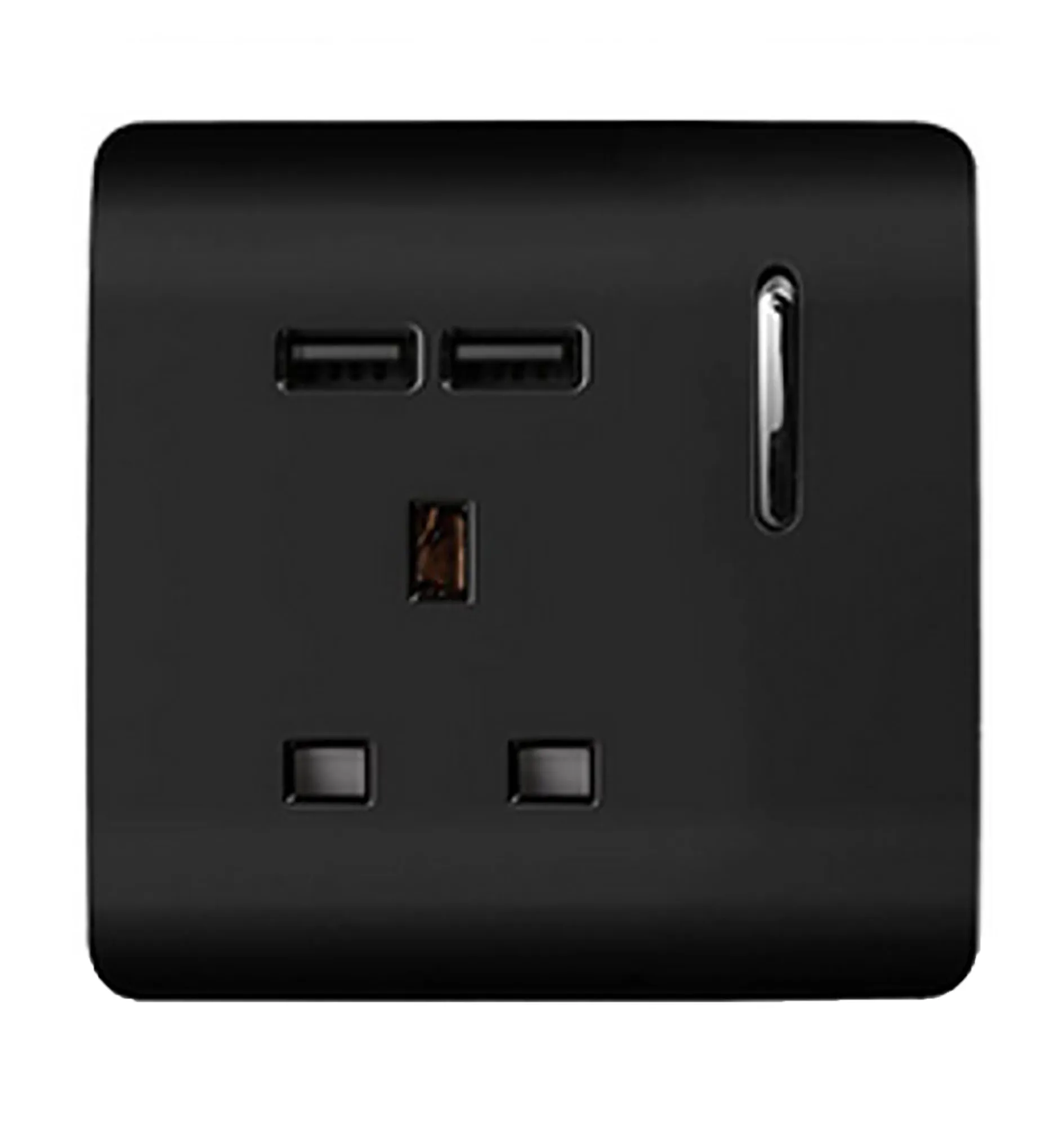 ART-SKT13USBBK  1 Gang 13Amp Switched Single Socket With 2 x USB Gloss Black